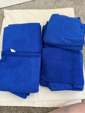 BLUE MICRO FIBER TOWELS- SET OF 14
